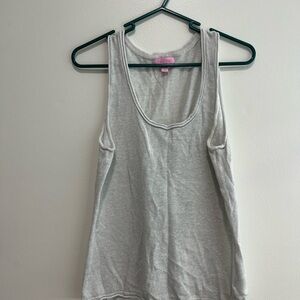 Lilly Pulitzer Light Shimmer Gray Knit Tank Top